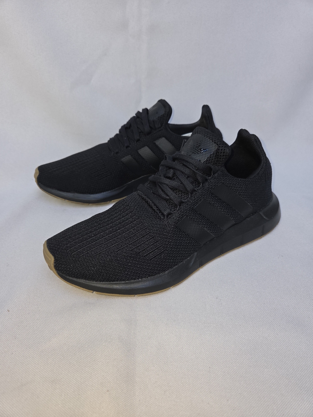 adidas Swift Run Black Knit Sneakers with Gum Sole